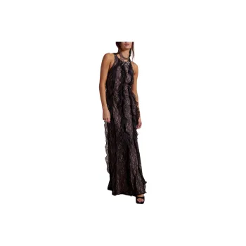 FREE PEOPLE Sans Faff Lace Evening Gown Evening Dress Women's Black
