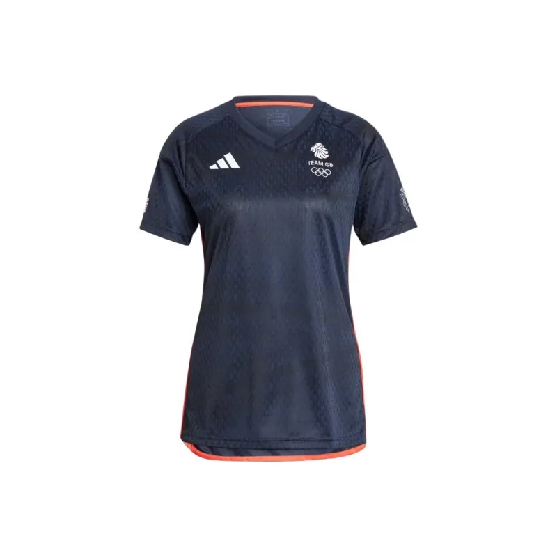 Adidas British Football Team Olympics Collection TEAM GB FOOTBALL JERSEY Soccer Jerseys Women's Legend Ink-0