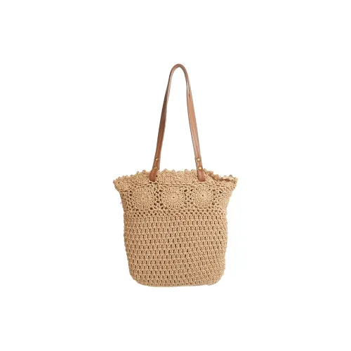 YZUE Woven Handbag, Shoulder Bag Regular Women's White/Brown