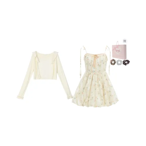 SNBL Skirt Set Women's Apricot Two Piece Set