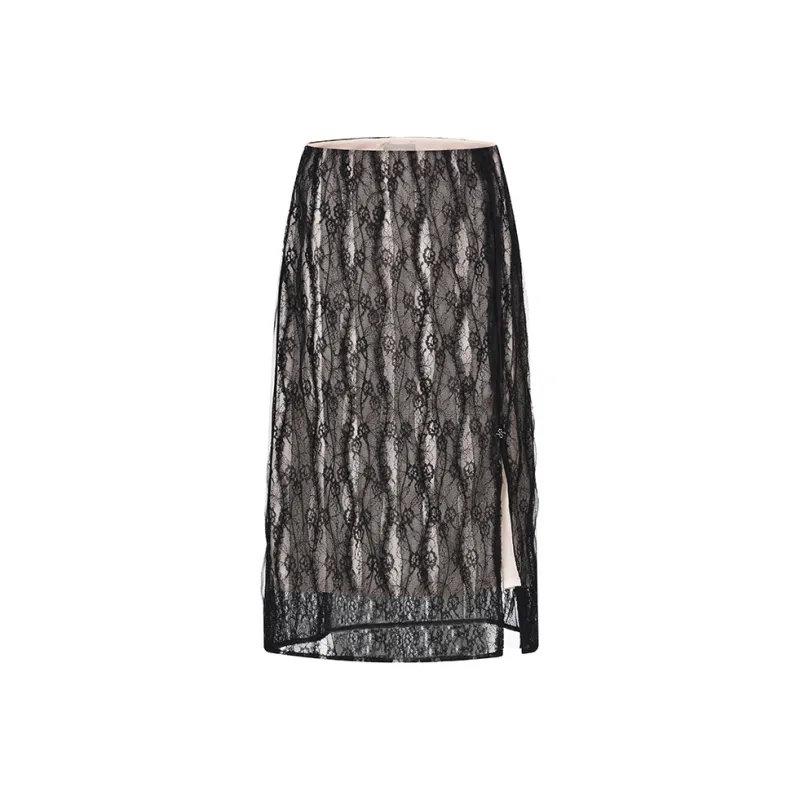 RARE Casual Long Skirts Women's Black-0