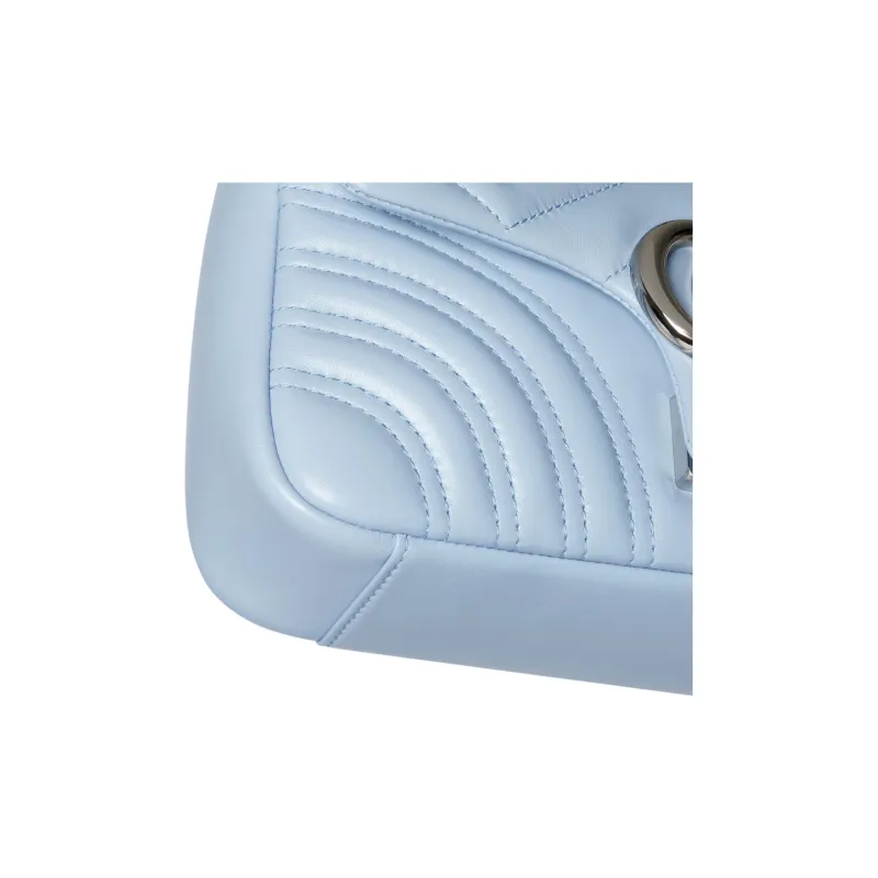 GUCCI GG Marmont Lambskin Shoulder Bag Small Size Women's Light Blue-6