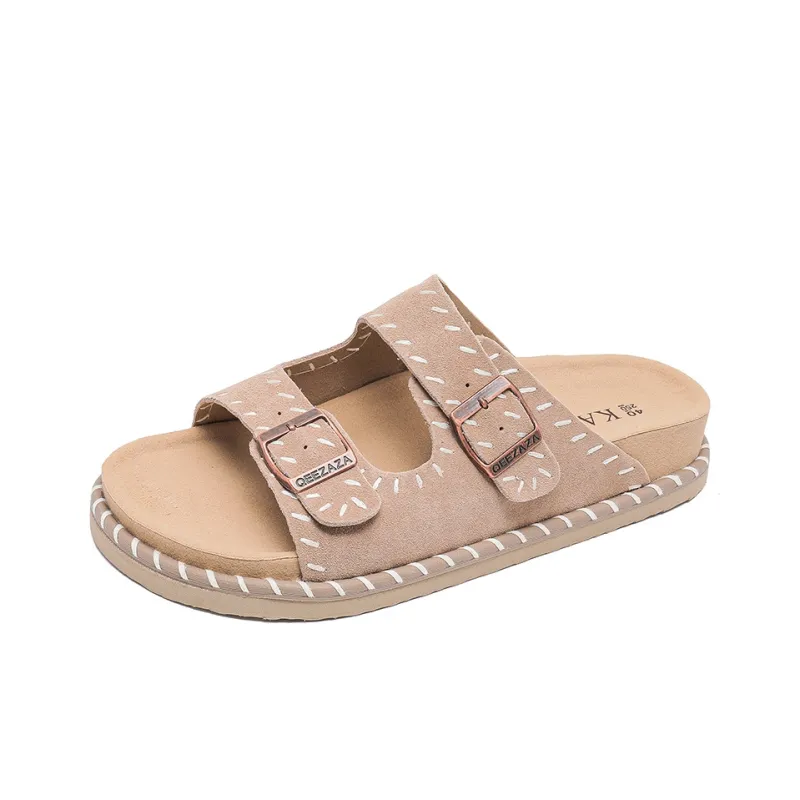 KUNGFUDEER Totem Stitching Slip Resistant Abrasion Resistant Slide Slippers Unisex-12