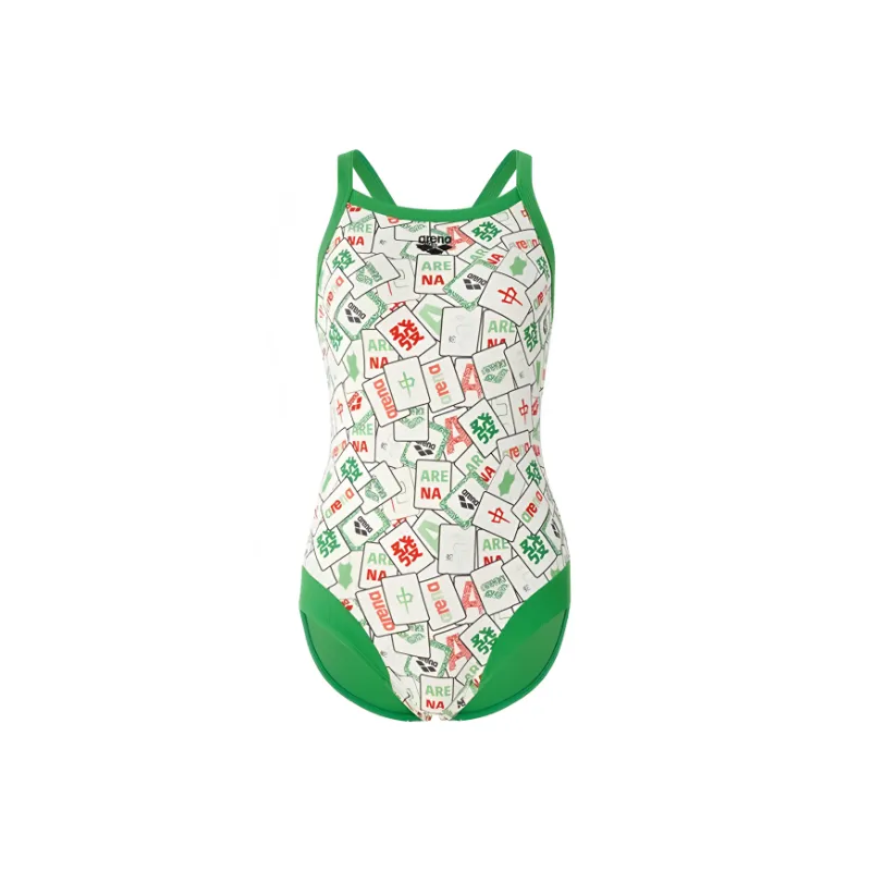 Arena One piece Swimsuit Women's White/Green-0