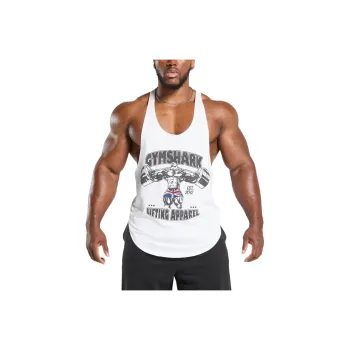 GYMSHARK Tank Tops Men White