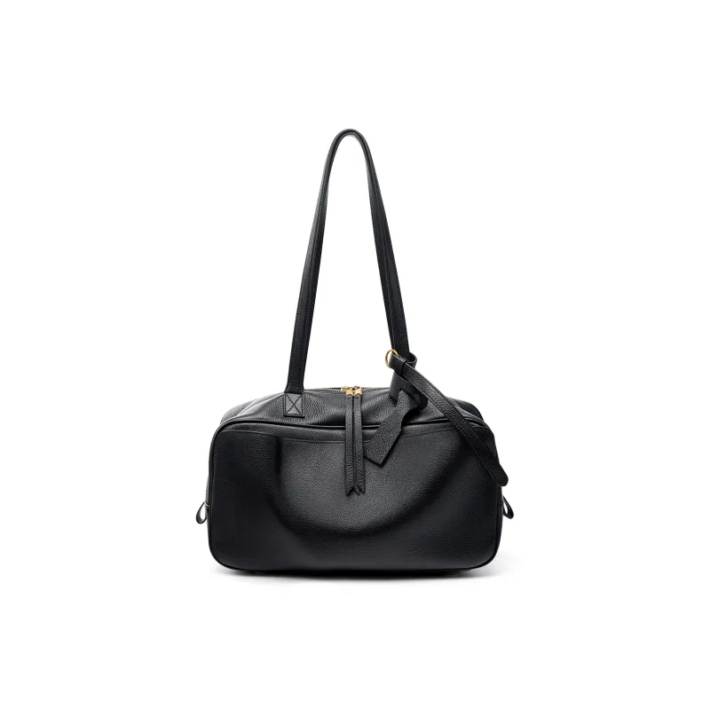 VANDEE Cow Leather Shoulder Bag Women's Black/White-4