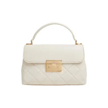 CHARLES&KEITH Pu Synthetic Leather Crossbody One Shoulder Handbag Women's Cream Milk White/Black/Light Pink Light Pink