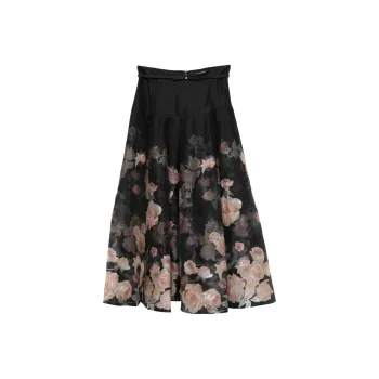 Zimmermann Crush Flared Midi Skirt