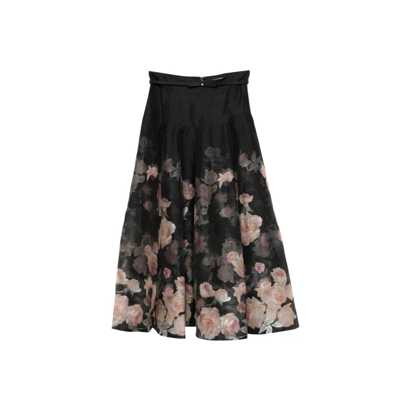Zimmermann Crush Flared Midi Skirt-0