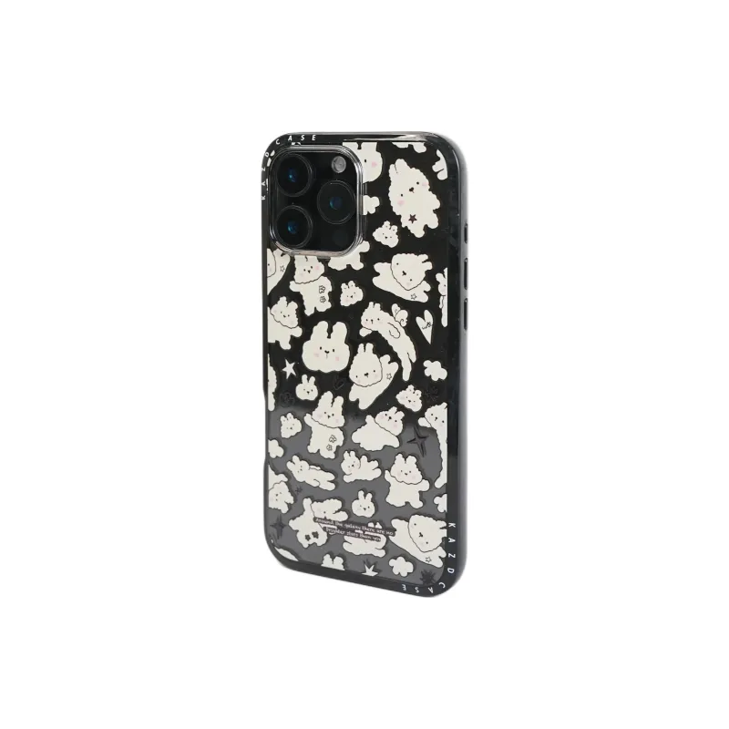 Wei Xin Acrylic Material Full Screen White Bunny Phone Cases Compatible With IPhone 16/15 Pro Max/Apple 13/14 Pro/Max-2