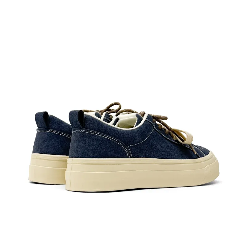 Mengsai Cushioning, Abrasion Resistant, Height Increasing Low Top Skateboard Shoes Men's Dark Blue-5