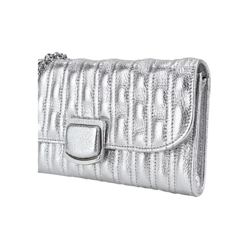LONGCHAMP Brioche Leather Wallet on chain-4