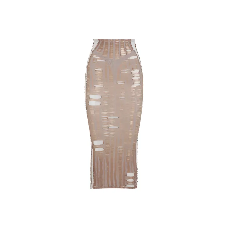 DIESEL M Calina Distressed Seamless Midi Skirt-0