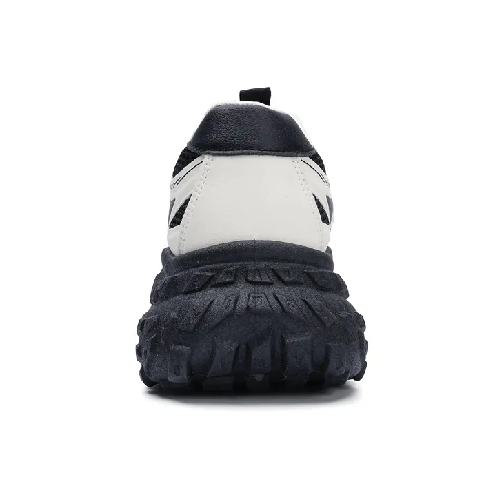 Warrior Breathable And Lightweight Low Top Chunky Sneakers Women's Black Beige-2
