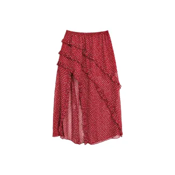 Libito Casual Long Skirts Women's Red