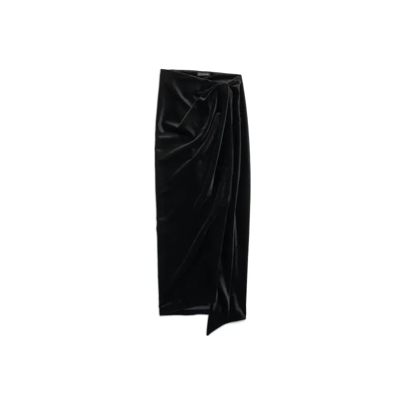 Balenciaga Velvet Midi Skirt-0
