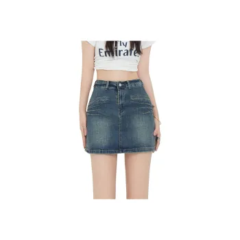 Rose Denim Short Skirts Women's Vintage Blue