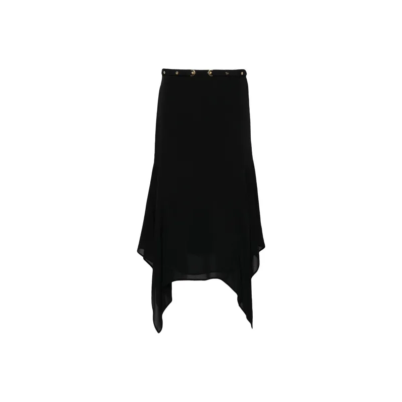 PINKO Asymmetric Crepe De Chine Midi Skirt-0