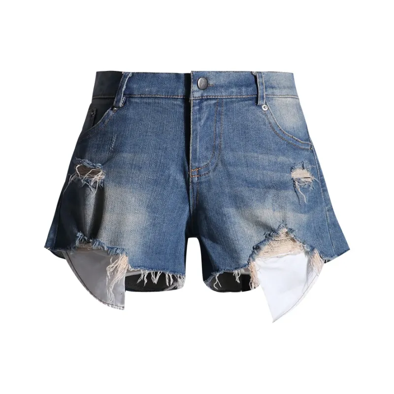 Kazakhstan Denim Shorts Women's Light Blue-0