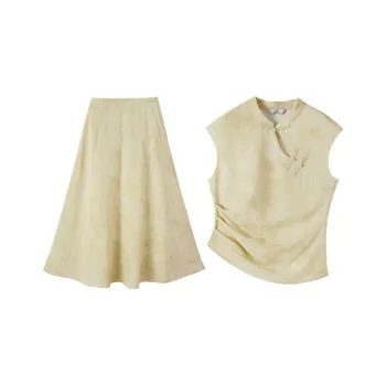 XIANGYING Skirt Set Women's Yellow
