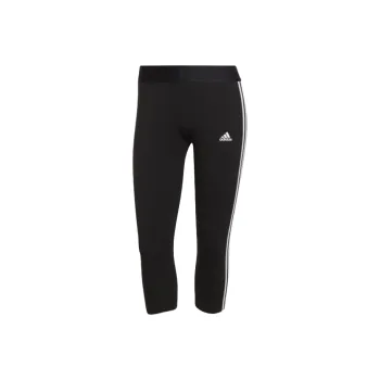 Adidas ESSENTIALS 3 STRIPES 3/4 LENGTH LEGGINGS Sports Pants Women's Black/White