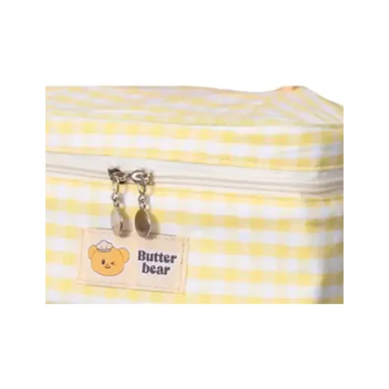 Deli Cotton Fabric Makeup Bag & Travel Storage Bag Women's Cheese Color-2