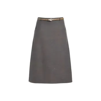 QIAOWANNI Casual Long Skirts Women's Olive Green