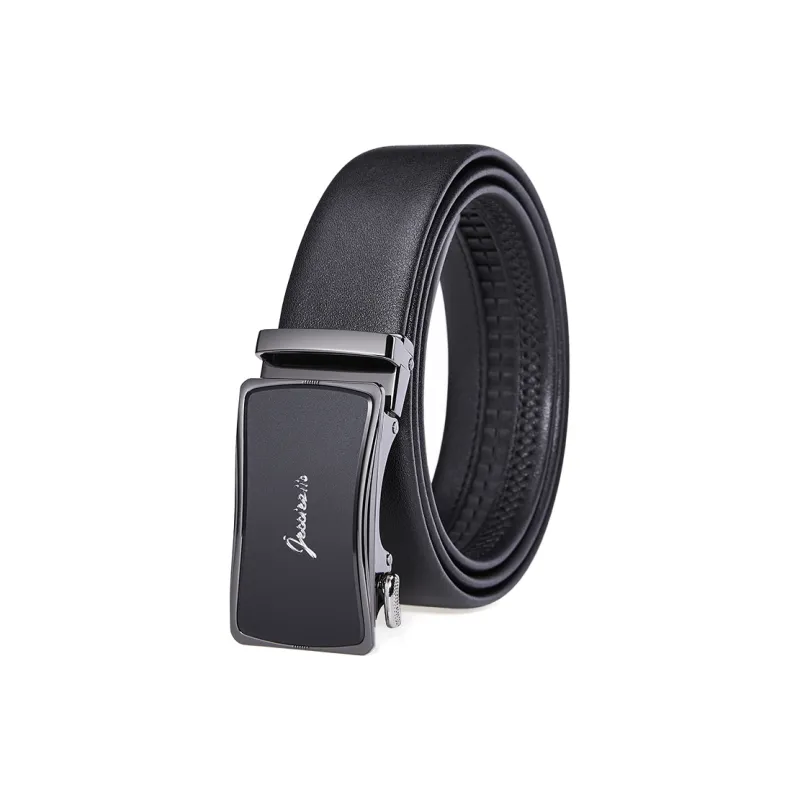 Jeccieziio Cow Leather Belts Men's Gunmetal Width 3.5cm, Writing A Greeting Card, Printing Photos-0