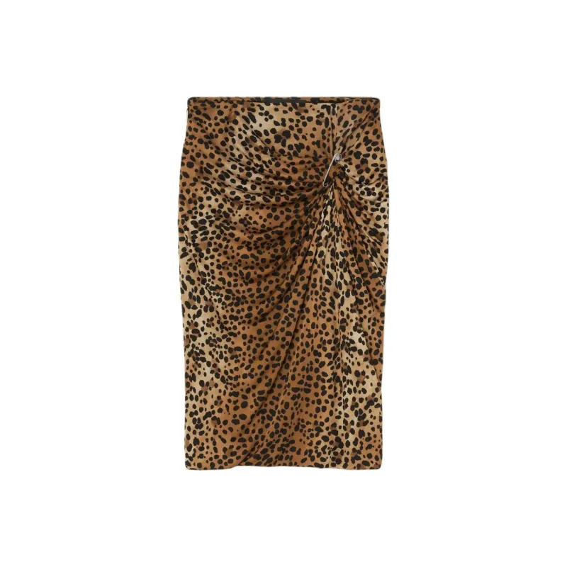 VERSACE High Waist Leopard Printed Mini Skirt-0