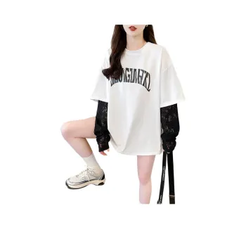 Flowers In Water Drop Shoulder Sleeve T Shirt Women's
