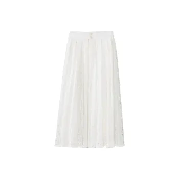 Fstudio Casual Half Length Long Skirt Women's White