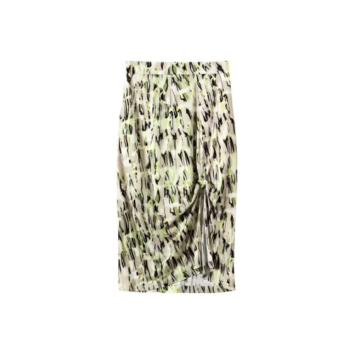 SHUXI Casual Long Skirts Women's Perfumes Dusty Green