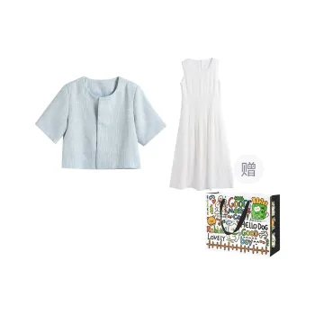 Pzhk Skirt Set Women's Blue Tank Top+White Dress