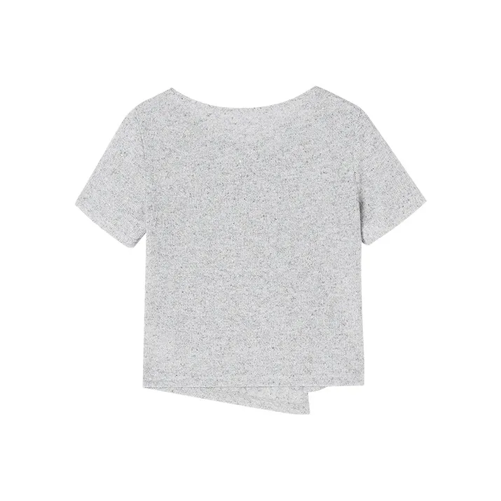XIANGYING T Shirt Women's Light Gray-1