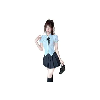 DGMZ Uniforms Women's Set White Blouse With Black Skirt