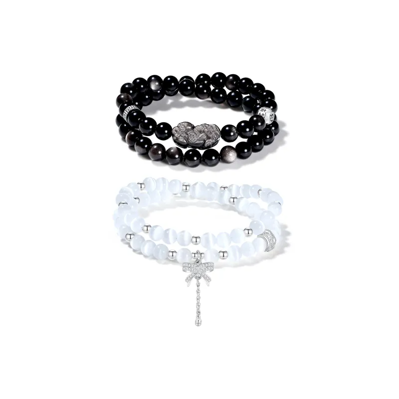 PUTUOSHANWENCHUANG Obsidian Jade Bracelets Unisex-2