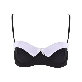 I.AM.GIA DION TUXEDO BIKINI TOP Bikini Women's Black White