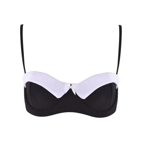 I.AM.GIA DION TUXEDO BIKINI TOP Bikini Women's Black White