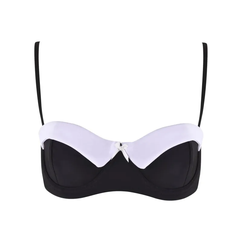 I.AM.GIA DION TUXEDO BIKINI TOP Bikini Women's Black White-0