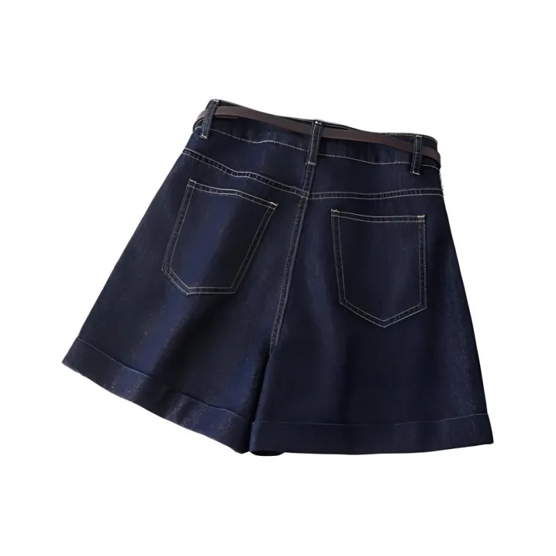 IHIMI Denim Shorts Women's Navy Blue-0
