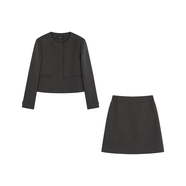 Mo Han Yi Mei Skirt Set Women's Medium Gray-0