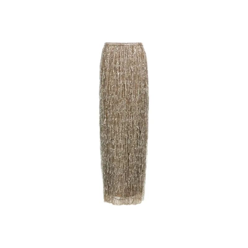 Brunello Cucinelli Sequin Fringed Skirt-0