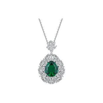ATTAGEMS 925 Sterling Silver Artificial Gemstone Necklaces Women's