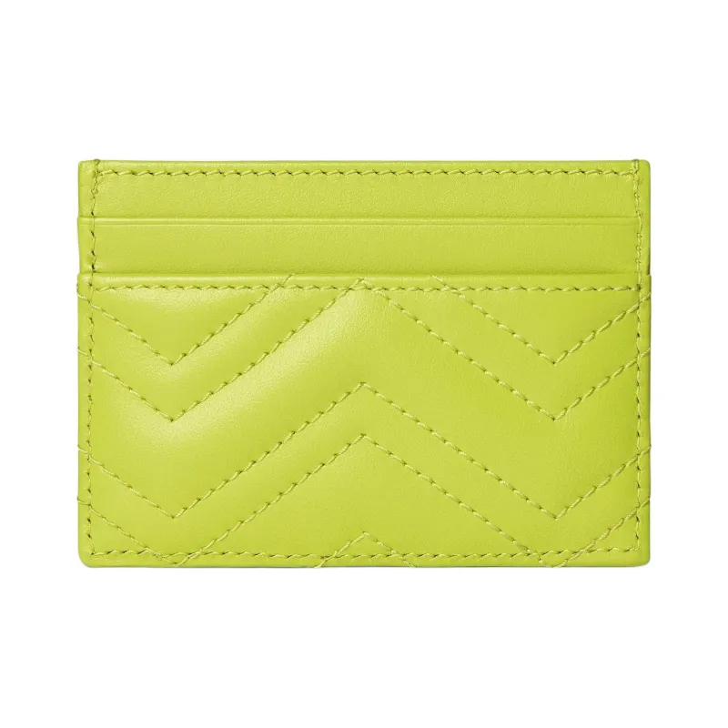 GUCCI GG Marmont Leather Card Holder Women's Green-2