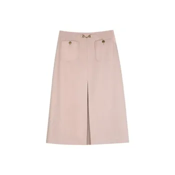 SOLIGHTER Casual Long Skirt Women's Coral Pink