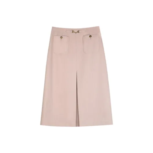 SOLIGHTER Casual Long Skirt Women's Coral Pink