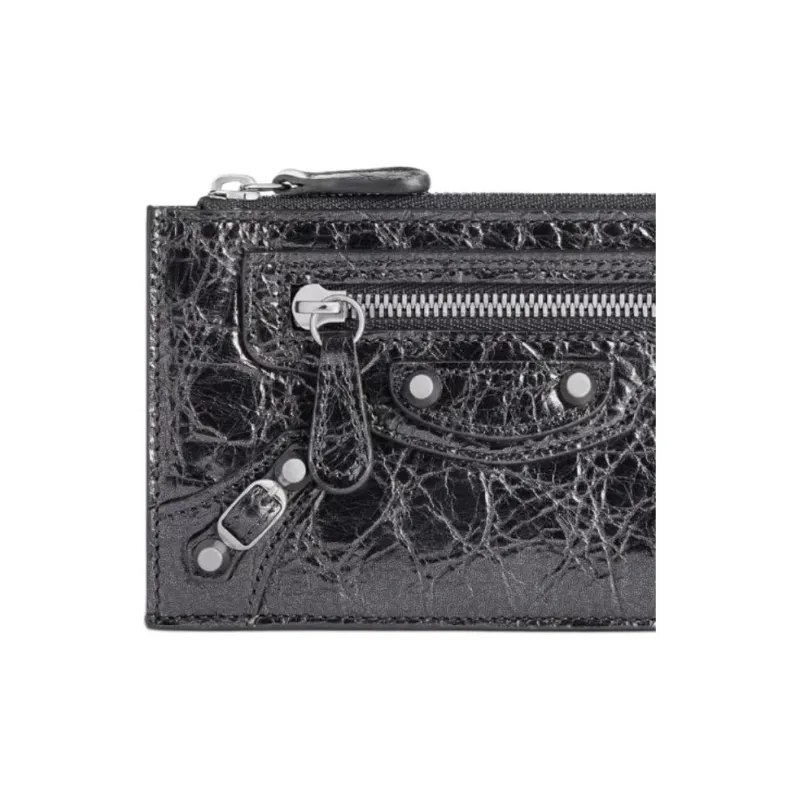 Balenciaga Le City Lambskin Coin Purse, Card Holder Women's Black-3