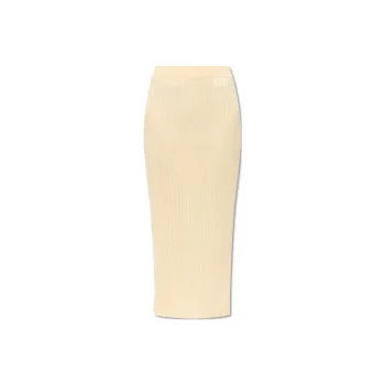 JIL SANDER Elasticated Waistband Ribbed Knit Midi Skirt