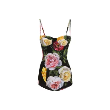 Dolce & Gabbana Floral Printed One Piece Swimsuit