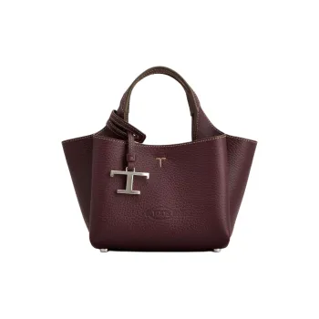 TOD'S Calfskin One Shoulder Handbag Mini Women's Burgundy